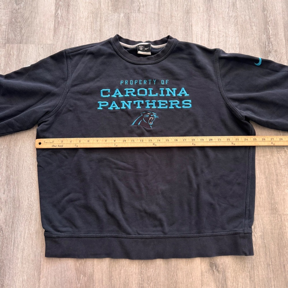 Nike NFL Carolina Panthers Sweatshirt Mens XL Black Training Crewneck Pullover - Picture 4 of 7